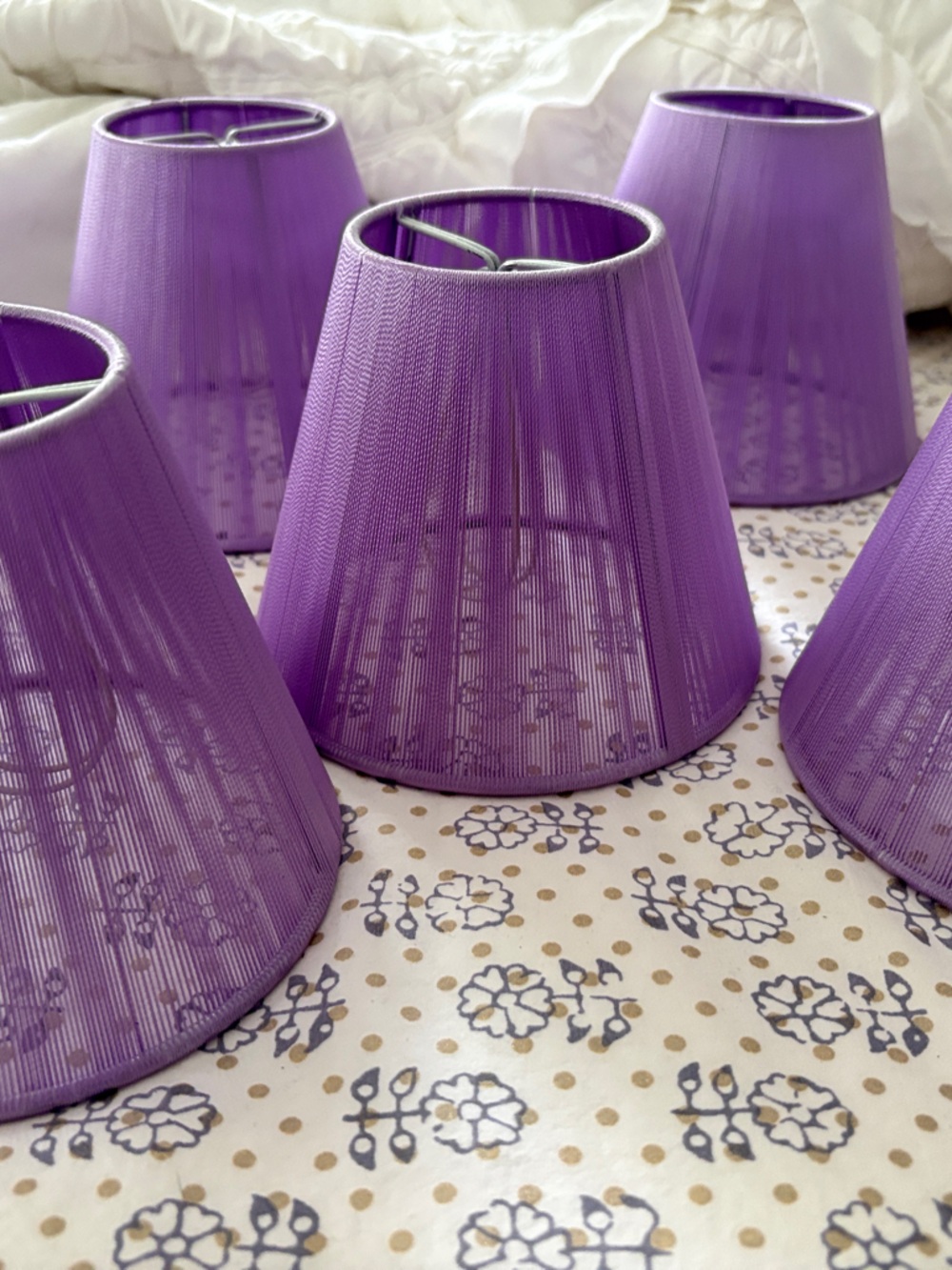 Chandelier shades Purple Mesh Lantern Shade - Set of 5 Decorative Shades